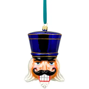 Royal Blue Glass Nutcracker Ornament
