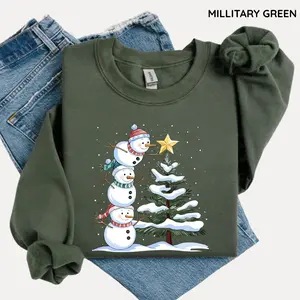 Christmas Snowman Sweatshirt, Cute Snowman Shirt, Merry Christmas Gift, Funny Snowman Gift For Women, Cotton Fabric