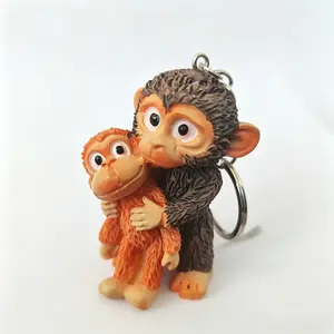 Protect Punch The Monkey Keychain Decoration,Cute Monkey Holding Plush Toy,The Monkey Keychain For Backpack Purse Car Keys 2D