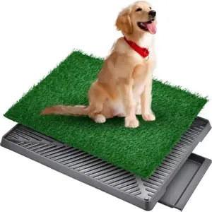 Large Dog Grass Pad Artificial Grass Mats Washable Pee Pad With Tray Box For Indoor Outdoor Use