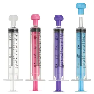 PETAXCELL Feeding Syringes with Cap, Plastic Syringes for Liquid Pet Feeding Measuring Tool No Needle 10ml, (4 Color, 4pcs), Intended for Dog / Cat / Rabbits / Small Animal / Scientific Lab
