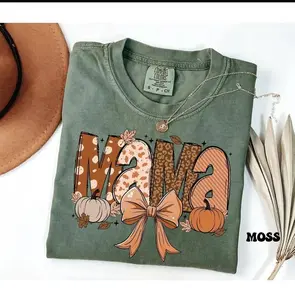 Comfort Colors Fall Mama T-Shirt, Cute Pumpkin Season Tee for Moms, Thanksgiving Graphic Shirt for Women, Autumn Cotton Top, Funny Mama Fall Outfit Idea, Cozy Gift for Mother or Mom