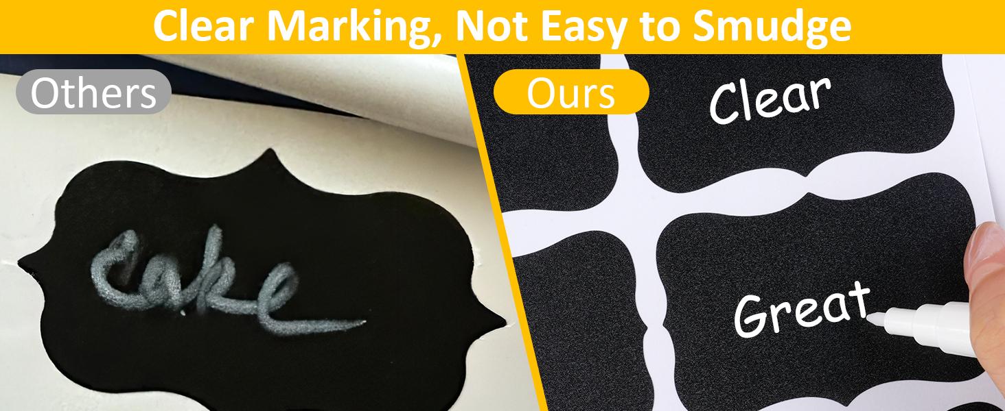 230 Pcs Labels for Jars, 2 Size Waterproof Chalkboard Labels for Food Containers, Storage Bins, Mason Jars, Reusable Blackboard Stickers with 1 Erasable Chalk Marker (Irregular Shape)