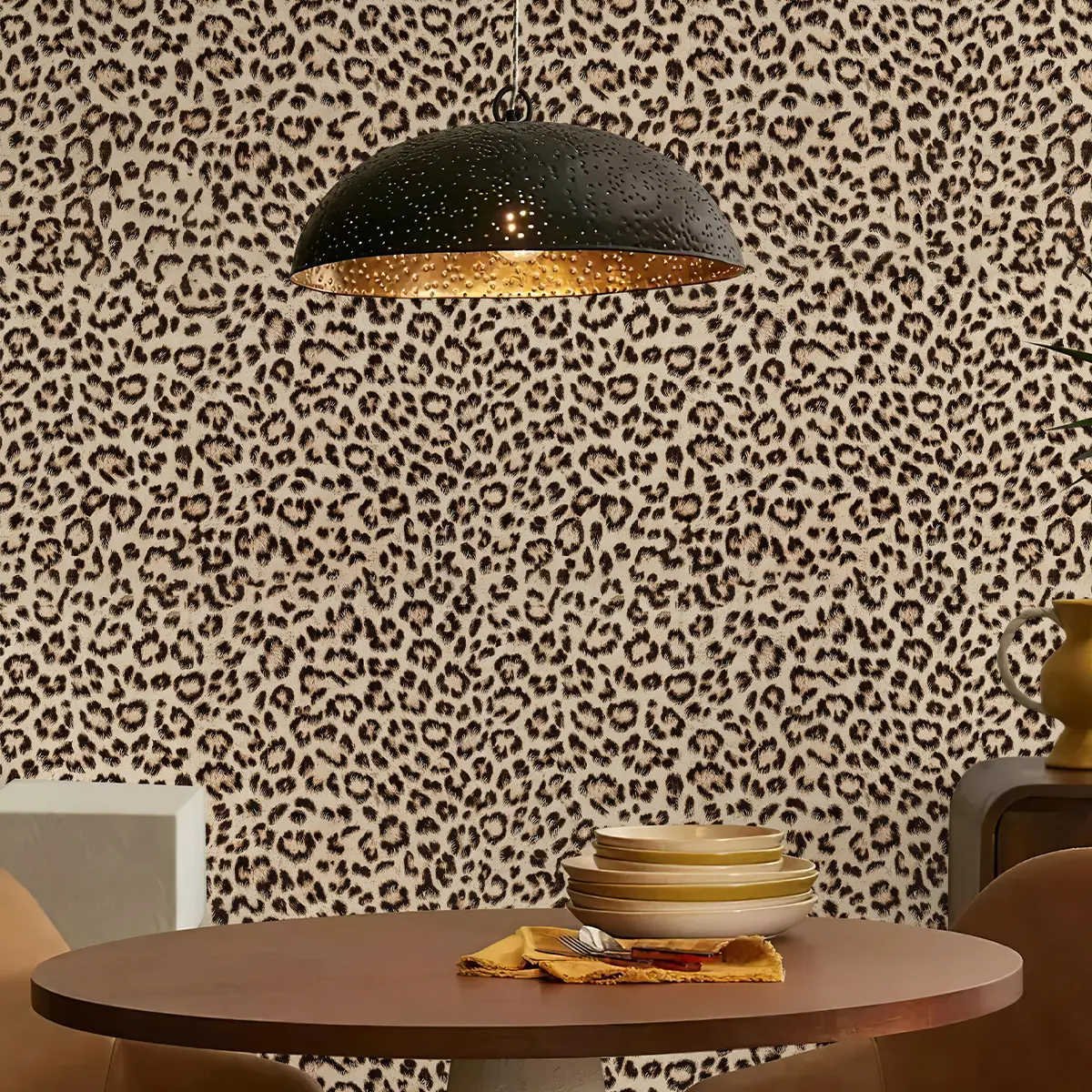 Peel and Stick Leopard Print Wallpaper Self-Adhesive Removable Durable for Home Decor Accent Wall DIY Projects