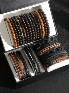 Men's Fashion Accessory Set, Casual Versatile Layered Design Bracelets, Stylish Jewelry for Party, Daily Clothing Decor, Trendy All-match & Exquisite Jewelry for Gift, Fashionable Bracelet