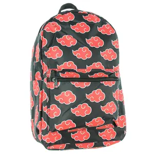 Naruto Backpack Shippuden Akatsuki Red Clouds All Over Print Travel Laptop Backpack 17"