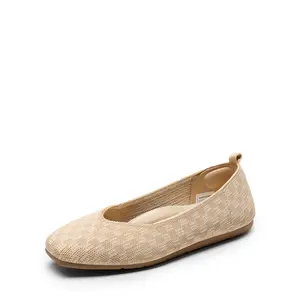 DREAM PAIRS Square Toe Cushioned Knit Flats