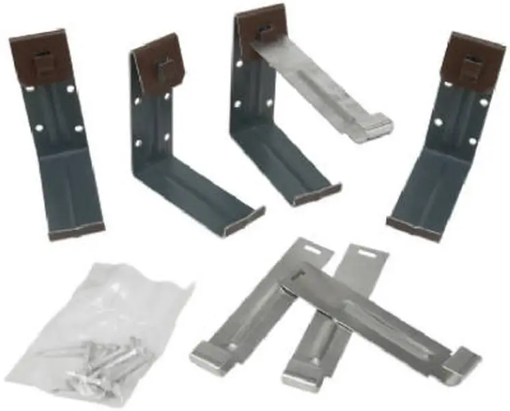 212 MAIN 4-in Galvanized Steel Gutter Fascia Brackets, 4-Pack Gutter Support System with Nails, Brown