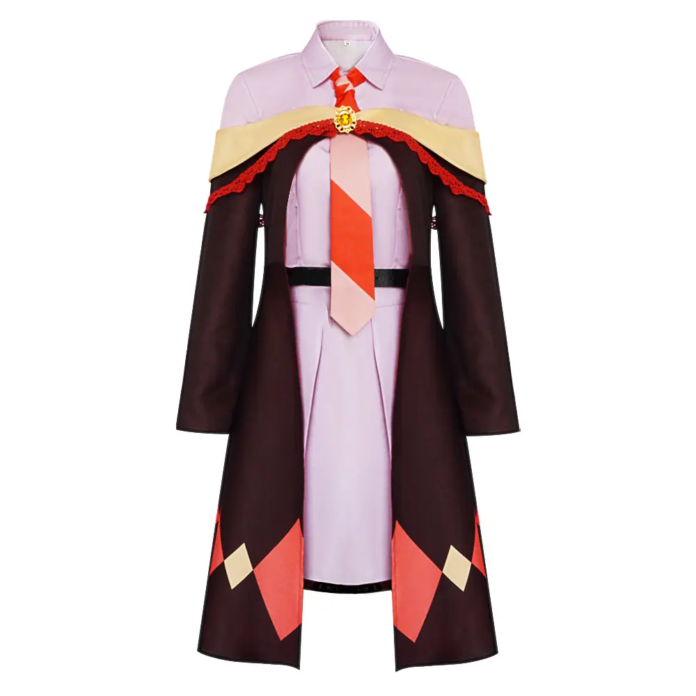 Megumin Wizard Explosion Magic Brown Cape Cosplay Costume Set Shirt Skirt Coat Hat Belt Tie for Comic Con