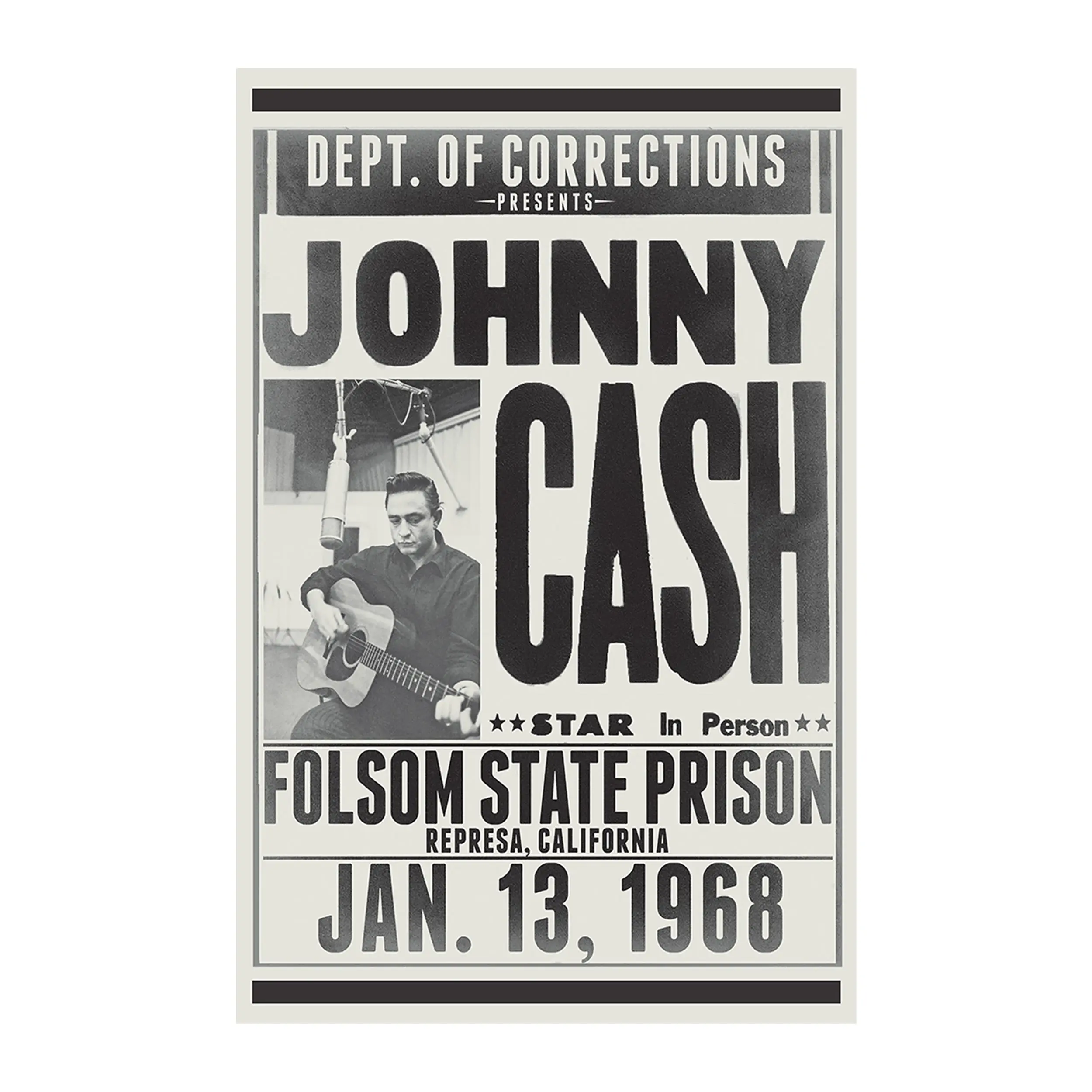 Johnny Cash - Folsom State - 11x17 Poster