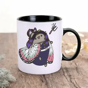 2026 New Model Mug for Home and Office Use Pusheen cosplaying Shinobu Kochou, butterfly haori Pattern Design Large Capacity High-Temperature Resistant Water Cup Tea Cup