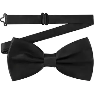 Men's Pre Tied Bow Ties for Wedding Fancy Plain Adjustable Bowties Necktie