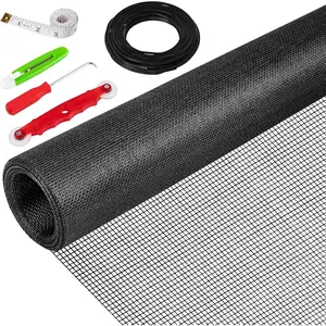 48"X236" Window Screen Replacement Kit, 6 in 1 Window Screen Door Repair Kit, Replacement Window Screens, Fiberglass Patio Screen Mesh for Porch Sliding Door, Rolling Tool Hook Spline  RulerQuesear