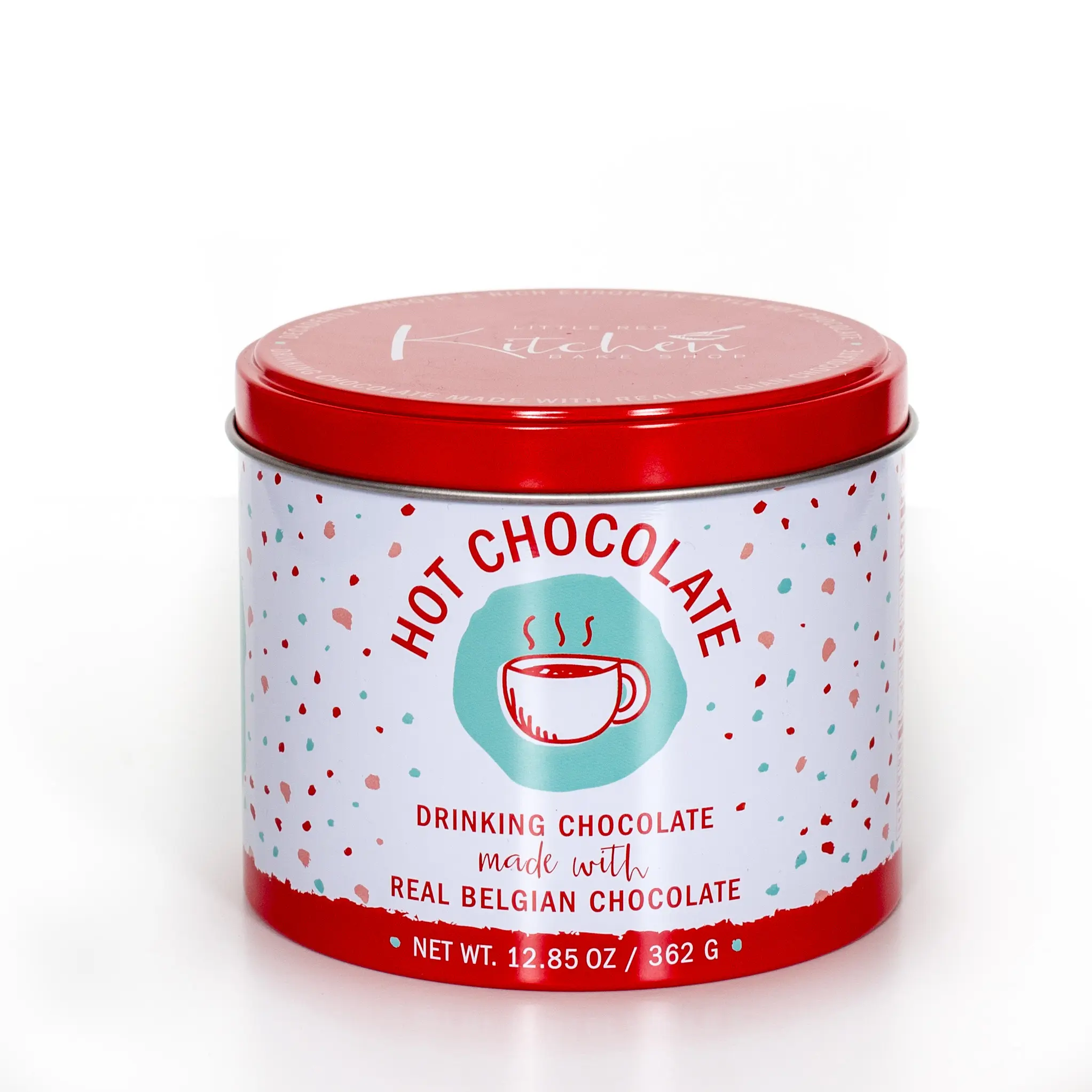 Intense and Creamy Little Red Kitchen Bake Shop Dark Chocolate Hot Cocoa Mix, gluten free and vegan.