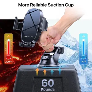 Miracase 3-in-1 Cell Phone Holder for Car, Universal Phone Holder Mount for Dashboard Air Vent Windshield Compatible with iPhone 15 14 13 12 11 Pro Max Xs XR X, Galaxy