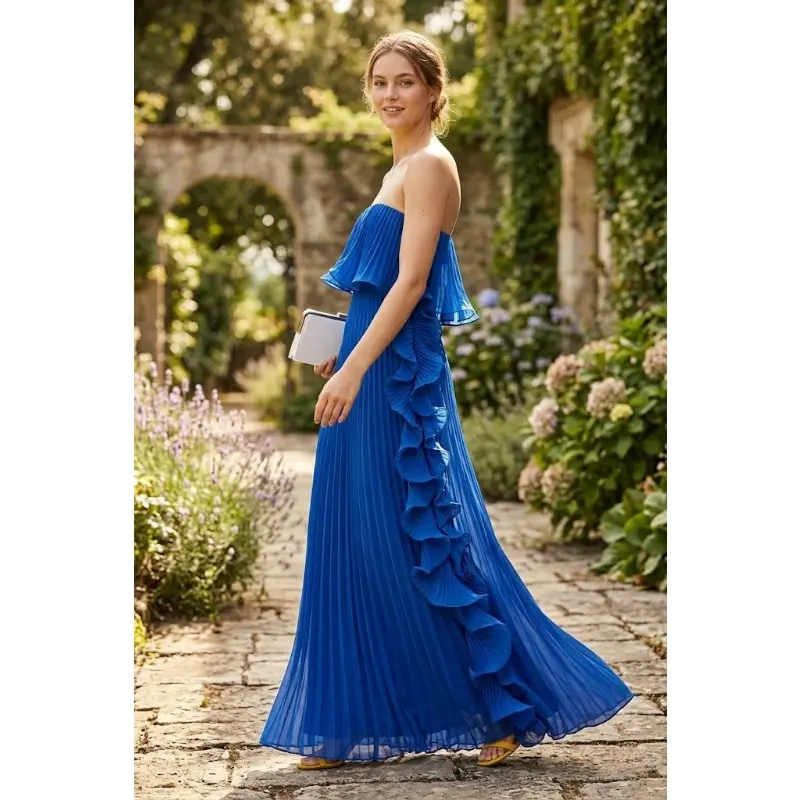 Women's 2026 Summer Sequin Ruched Tube Top Maxi Dress, Flowy A-Line Swing  Formal Party Dress, Dresses - TikTok Shop