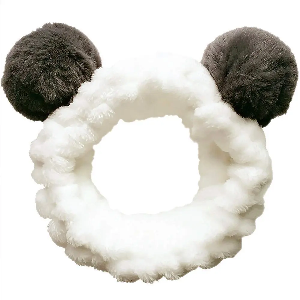 Headbands Women Washing Face Makeup   Cute Elastic Facial Hair Bands Korean Beauty Products Spa Shower Yoga Headwrap Costume Hair Accessories, Animal Panda Ears