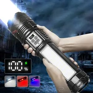 Powerful LED Flashlight Rechargeable Type-c Flashlight Long Range 1500M Tactical Torch Light for Fishing Hunting