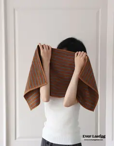 Striped Cotton Towel / Brown