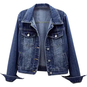 Women's Bride Casual Jean Jacket Distressed Ripped Denim Jacket Coat with Pockets
