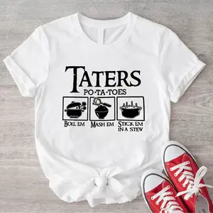 Taters Potatoes T-Shirt, Boil Em Mash Em Stick Em in a Stew Shirt, Unisex Potato Lover Tee, Chef Gift Short Sleeve, Veggie Shirt.