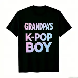 [100% Cotton] 100% Cotton Bold "Grandpa’s K-Pop Boy" Pastel T-Shirt| Idol Fan Outfit