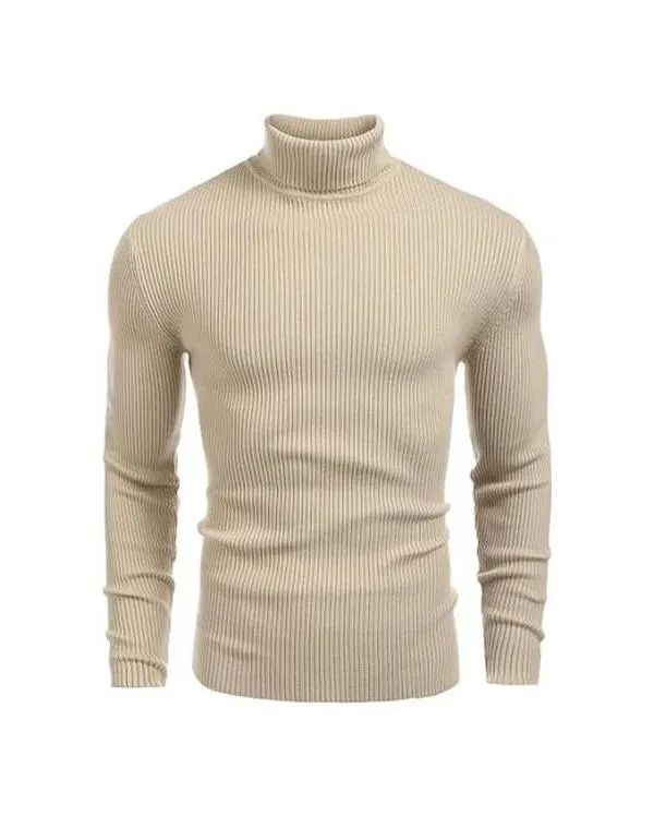 COOFANDY Mens Thick Ribbed Slim Fit Knitted Pullover, Casual Turtleneck Tops for Menswear - Premium Fabric Suit for Daily Wear