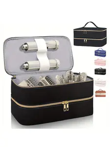 Hair Dryer Storage Bag, Portable Hair Styling Tool Organizer, Double Layer Zipper Makeup Bag, Carrying Case for Hair Dryer Shark Flexstyle FlexFusion Airwrap Brush Double-Layer Hair Accessories Tools Storage Bag, Travel Cosmetic Bag, Christmas gifts