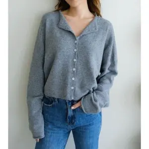 Women's Autumn Chic Sweater Cardigan Long Sleeve Round Neck Button Up Solid Color Knitwear Simple Daily Outfit