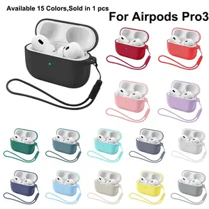 1 pcs For Apple AirPods Pro 3 Bluetooth-compatible Earphone Case, New Design Aesthetic Silicone Protective Cover, Durable & Stylish Lanyard Accessory for Apple Air Pods Pro 3