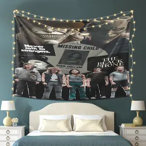 Black Phone Tapestry - Horror Movie Wall Decoration with Spooky Phone Booth Design and Missing Poster Art - Soft Peach Beige Fabric for Bedrooms, Living Rooms - Christmas, Birthday, Anniversary Gifts - Comes with Viscose Strips for Easy Hanging