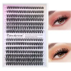 Pawotence Lash Clusters 280pcs Individual Lashes 30D 40D Cluster Eyelash Extensions 9-16mm Eyelash Clusters Lash Extensions for Self Application (30D&40D, 0.07D, 9-16mm)
