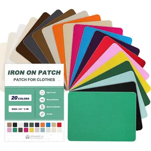 20 Pieces Multi-Colored 100% Cotton Iron on Patches for Clothing Bag Hat Repair Decorating Kit 3.7" by 4.9"