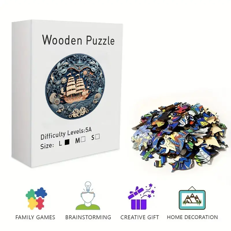 Retro Military Airplane Multi-Layer Wooden Jigsaw Kit - Unisex Laser-Cut Wood Pieces, Whimsical Desert Warplane Design, Observation Mind-Bending Game, Ideal for Relaxation & Family Time, Aviation Display Toy