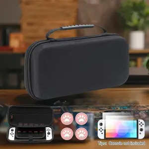 Storage Bag Set for Nintendo Switch, Including Storage Bag, Game Console Protective Case, Tempered Film & Joystick Cap, Console Accessories for Nintendo Switch