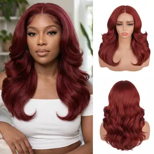 Ourwigs Large Curly Wig HD Lace Front 6x4x1 - Pre Plucked Yaki Synthetic Wig Wig for Daily&Party