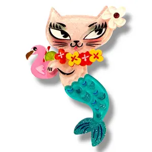 Tiki Merkitty Brooch by Miss Fluff x Lipstick & Chrome