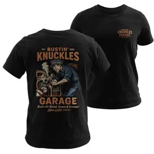 Bustin Knuckles Garage Shirt, Funny Mechanic Graphic Tee, Vintage Auto Repair Garage Design Shirt, Blue Collar Work Humor Artwork, Soft Cotton Blend Shirt, Automotive Workwear Apparel for Men & Women, Gift for Mechanics