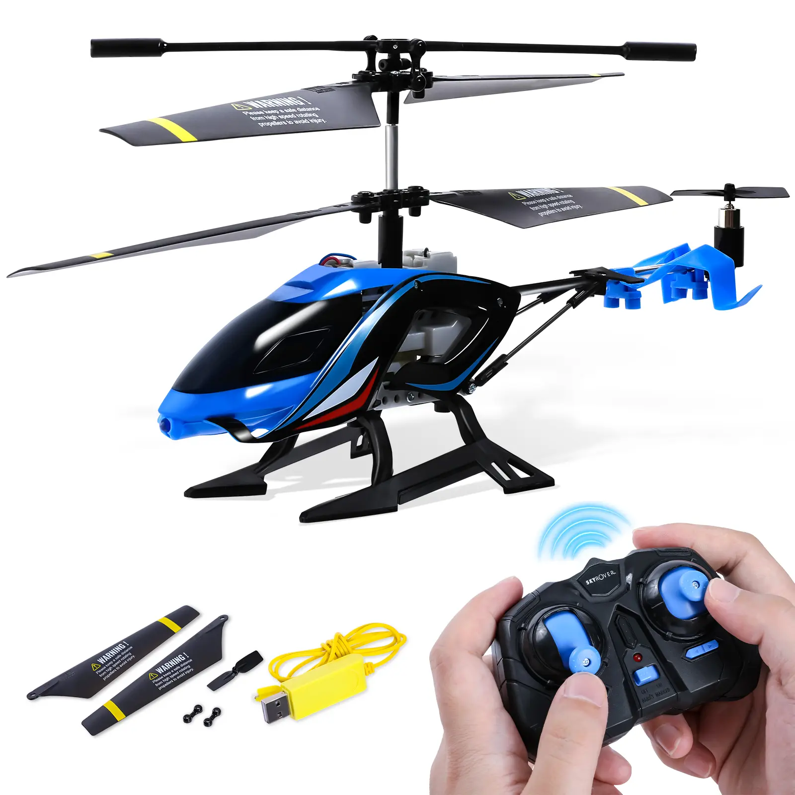 ALPHA GROUP RC Helicopter, 2.4G Remote Control Helicopter with LED Lights, Vigilante, Indoor Outdoor Remote Control Helicóptero Toy for 8 9 10 11 12+ Year Old Boys Gifts, Blue