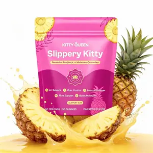 Slippery Kitty Feminine Probiotic Gummies - Pineapple Flavor, pH Balance & Odor Control, 60ct Healthcare Dietary Capsule Supplement Vitamin