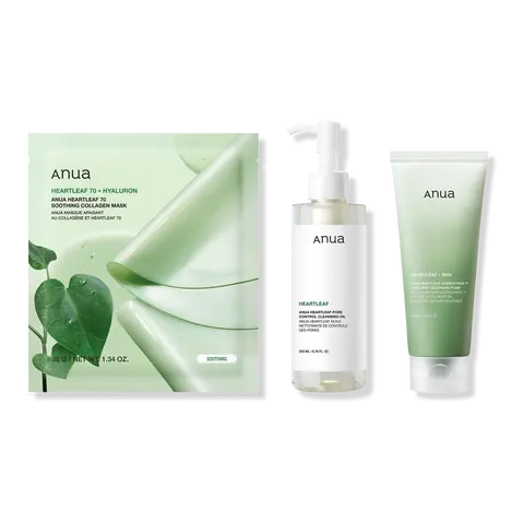 Anua Heartleaf Cleansing Duo With Free Heartleaf Collagen Mask