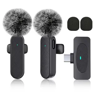 Advanced Smart Noise Reduction Wireless Lavalier Microphone Lightweight Clip-on Lapel Mic High Fidelity Sound Transmission Mic Set Widely Compatible with Apple Devices for Indoor Outdoor Recording Various Scenarios Use