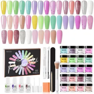 20 Colors Dip Powder Nail Kit Starter, 1 Box Glitter Dipping Powder Liquid Kit with Base Coat Activator for French Nail Art Manicure DIY Salon Gifts, Nail Kit Acrylic Set