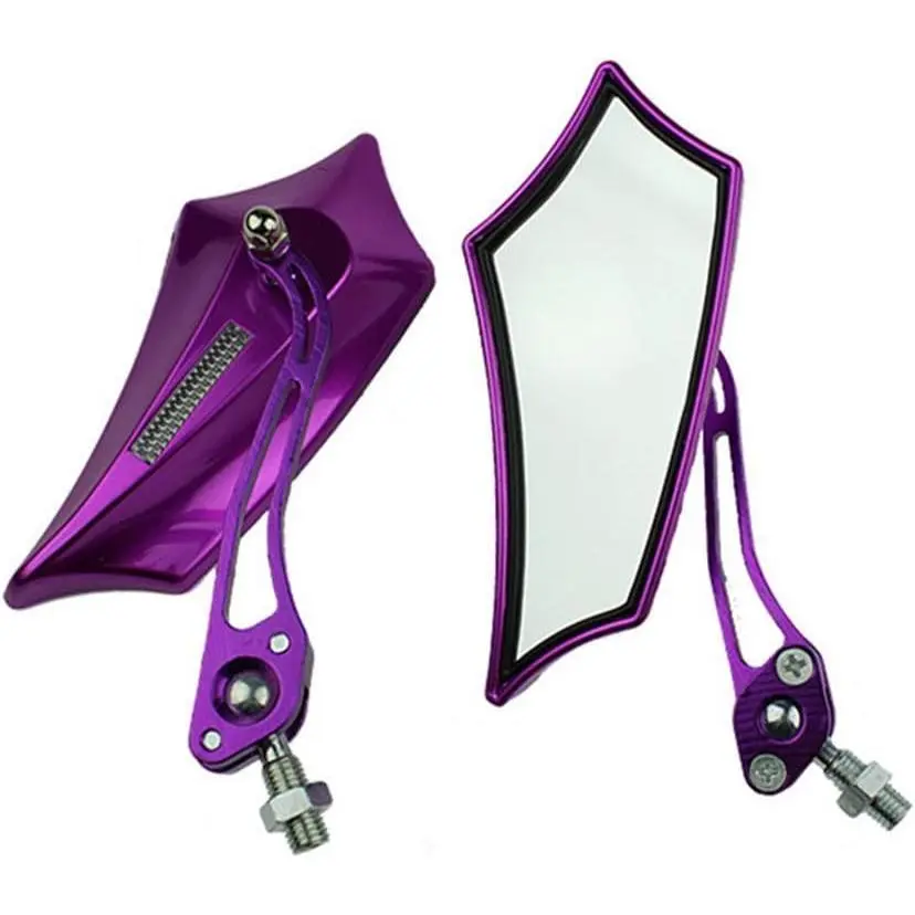 Purple Universal Motorcycle Motorbike Bike 8mm 10mm Rear View Side Mirror Scooter ATV Purple Universal Motorcycle Motorbike Bike 8mm 10mm Rear View Side Mirror Scooter ATV