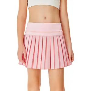 Haloumoning Girls Pleated Skirts with Shorts Athletic Tennis Skorts Sport Performance Skirt with Pockets 4-14 Years