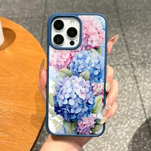 Magnetic Smartphone Case, Aesthetic Hydrangea Gradient Dream Casing for iPhone 11/12/13/14/15/16/17 Pro Max, MagSafe Ready, Anti-Fall Protection, Lightweight Ultra-Thin Design, Essential Mobile Phone Accessory for Everyday Use, Accessories, Handheld, Cell