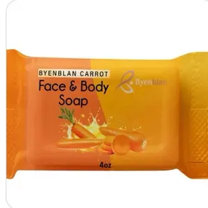 Byenblan Carrot 1 piece Soap | Daily Glow & Gentle Facial Cleanse for Acne & Eczema | Anti-Inflammatory & Antioxidant Properties | Exfoliating & Smoother Skin | Cleansing & Skin Repair