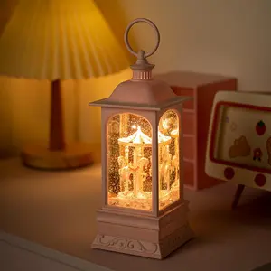 Glitter Snow Globe Lantern Music Box Lighted Carousel Horse Room Decoration, Ideal Christmas Birthday Gifts for Girls Kids Women Mom Daughter Granddaughter Sister Grandma