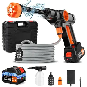 Pressure Washer, Pressure Washer Battery Powered, Car Washer with 6-in-1 Nozzle,17FT Drain Hose, Cleaner for Fence Deck Indoor