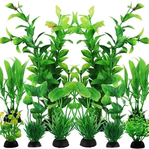 10-Piece Aquarium Decor Set, Plastic Plant Fish Tank Accessories, Enhance Aquatic Environment, Ideal for Fish Lovers